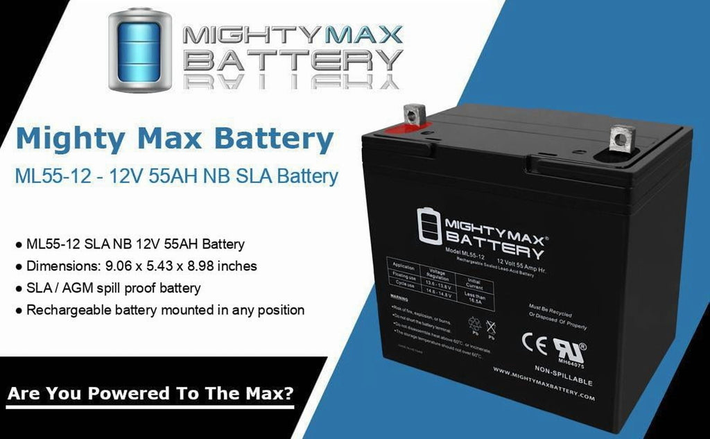 12V 55Ah Battery replacement for Quantum QG edge 2.0 Power Chair