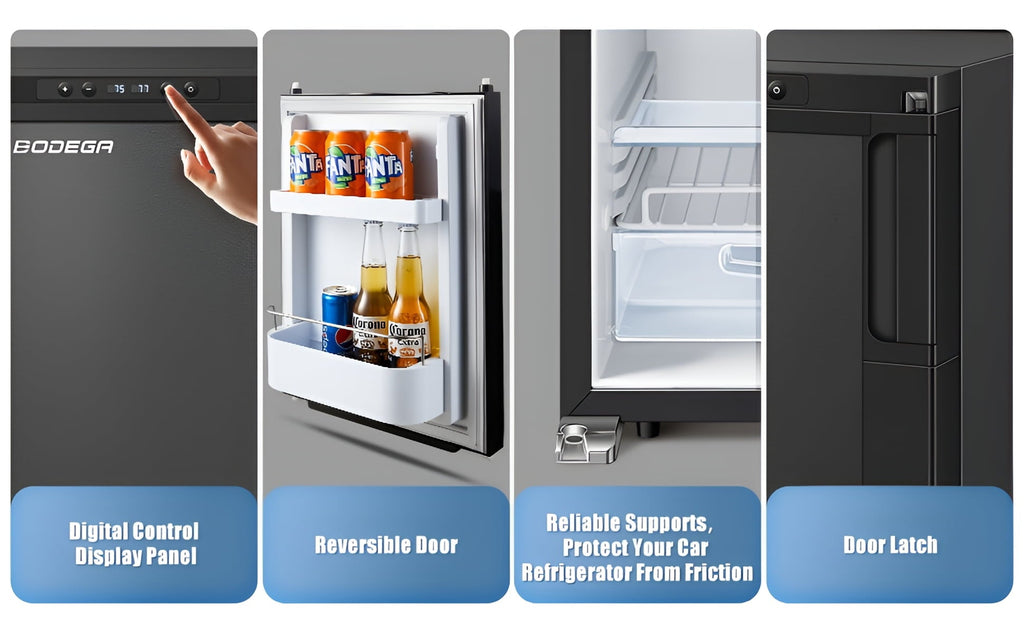 BODEGA Camper Fridge RV Refrigerator Electric Car Cooler - 12 Volt Freezer Compressor for Refrigerated Rruits and Vegetables - 45L