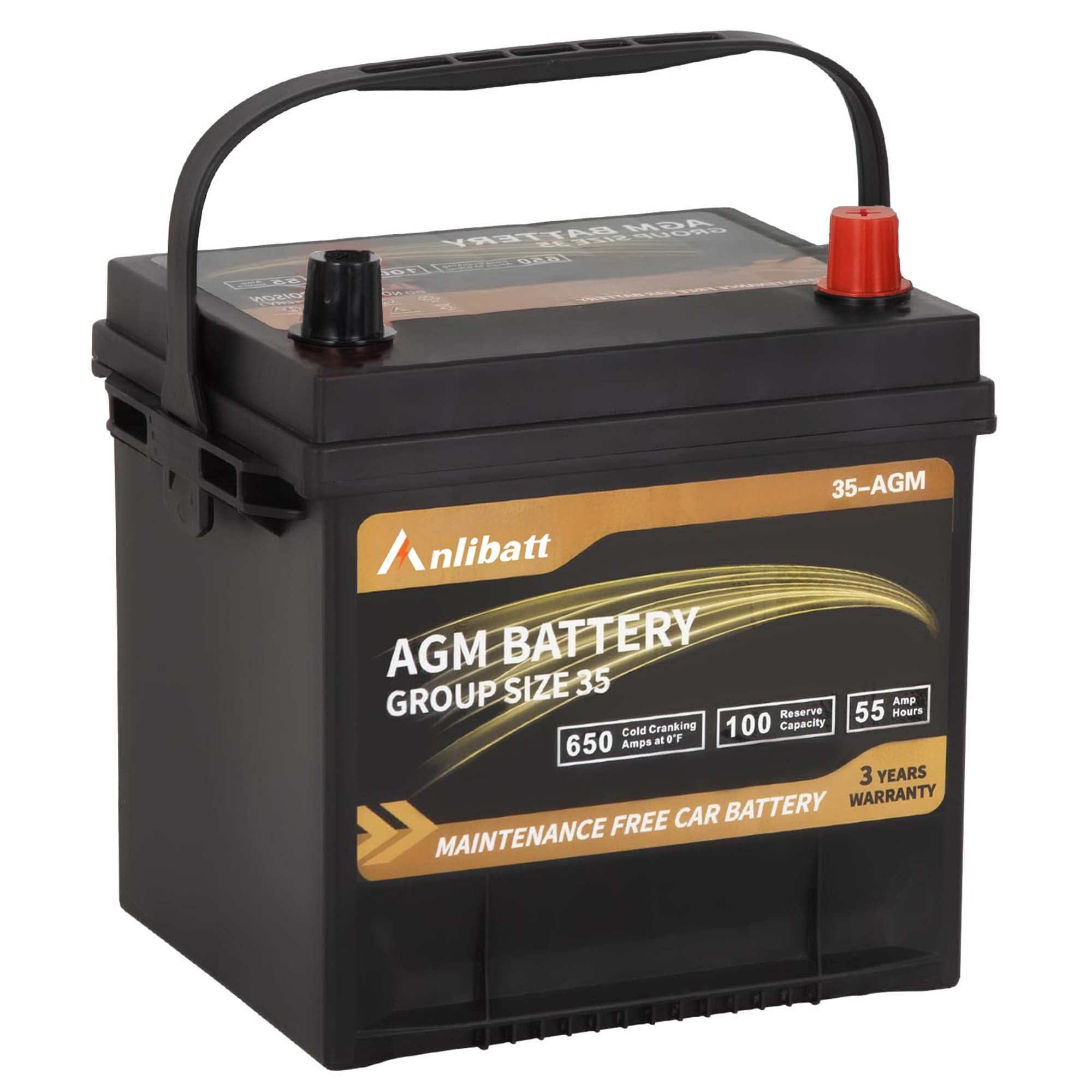 Anlibatt Platinum AGM Group 49 Battery, 12 Volt Rechargeable Automotive Batteries for Car, H8 900CCA 95Ah 160RC