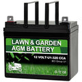 ANLIBATT Lawn Mower Battery AGM Group Size U1 12 Volt 320 CCA BMS Sealed Lead Acid Batteries for John Deere Cub Cadet Garden Tractor Lawnmower