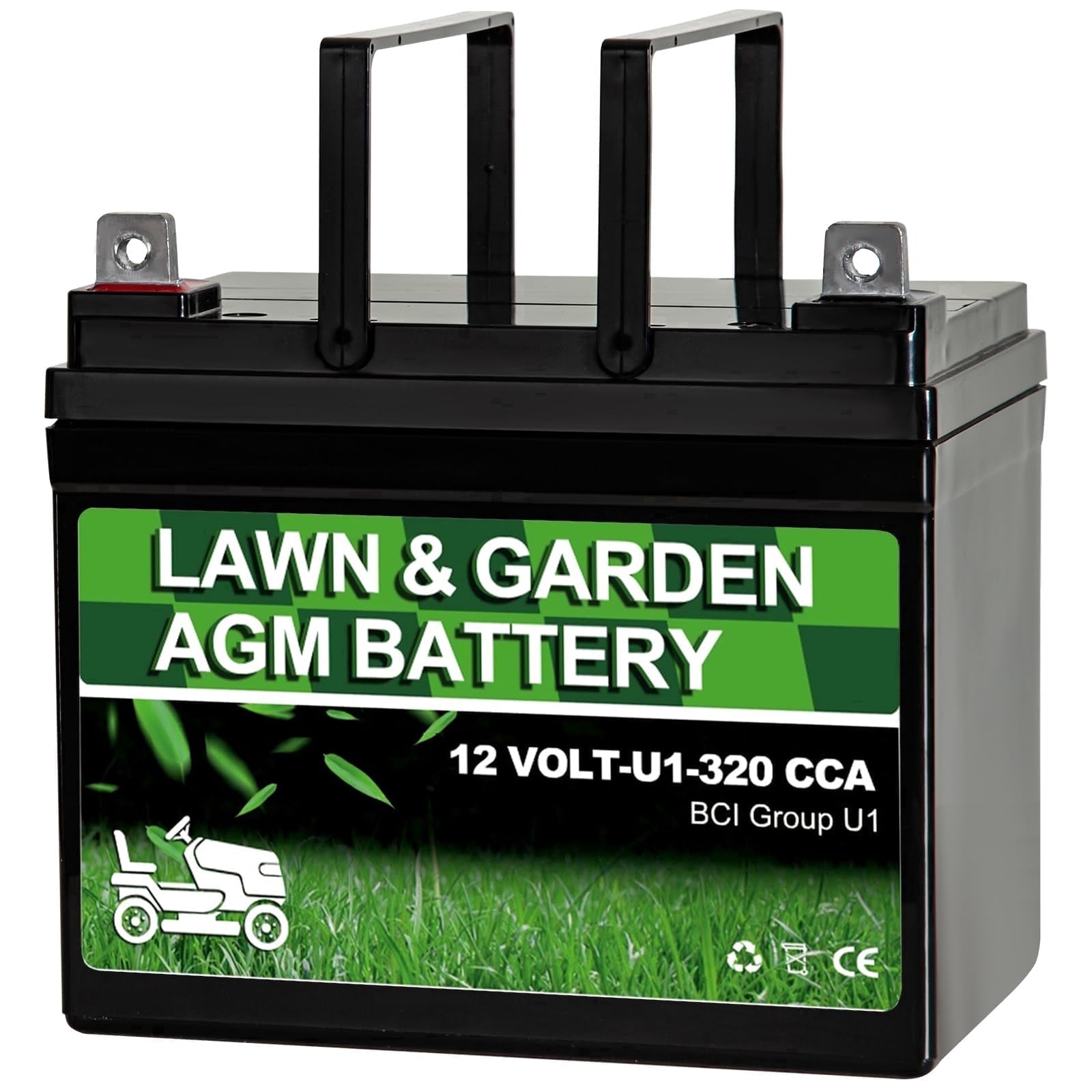 ANLIBATT Lawn Mower Battery AGM Group Size U1 12 Volt 320 CCA BMS Sealed Lead Acid Batteries for John Deere Cub Cadet Garden Tractor Lawnmower