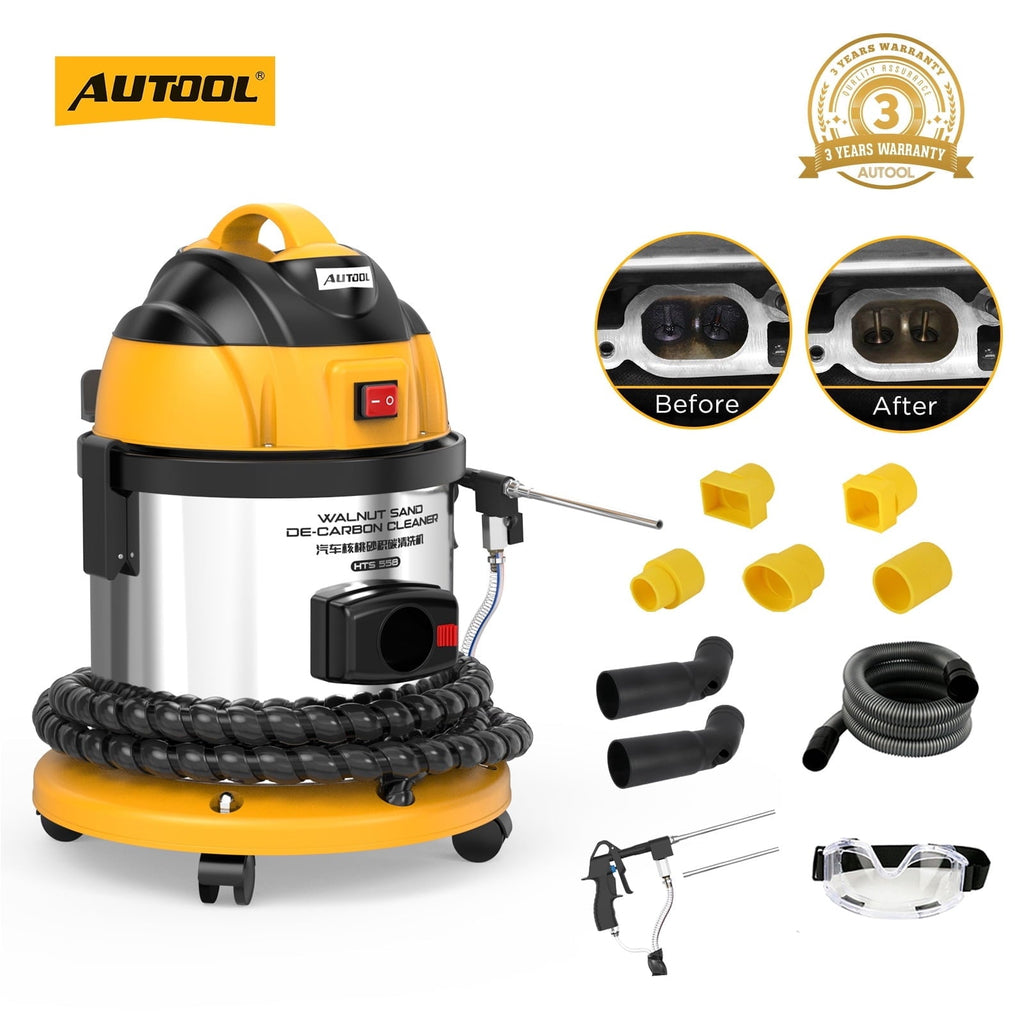 Autool HTS558 Walnut Blaster, 1200W Engine Intake Valve Carbon Cleaner, 13L Capacity with Extension Nozzle & Built-in Filter