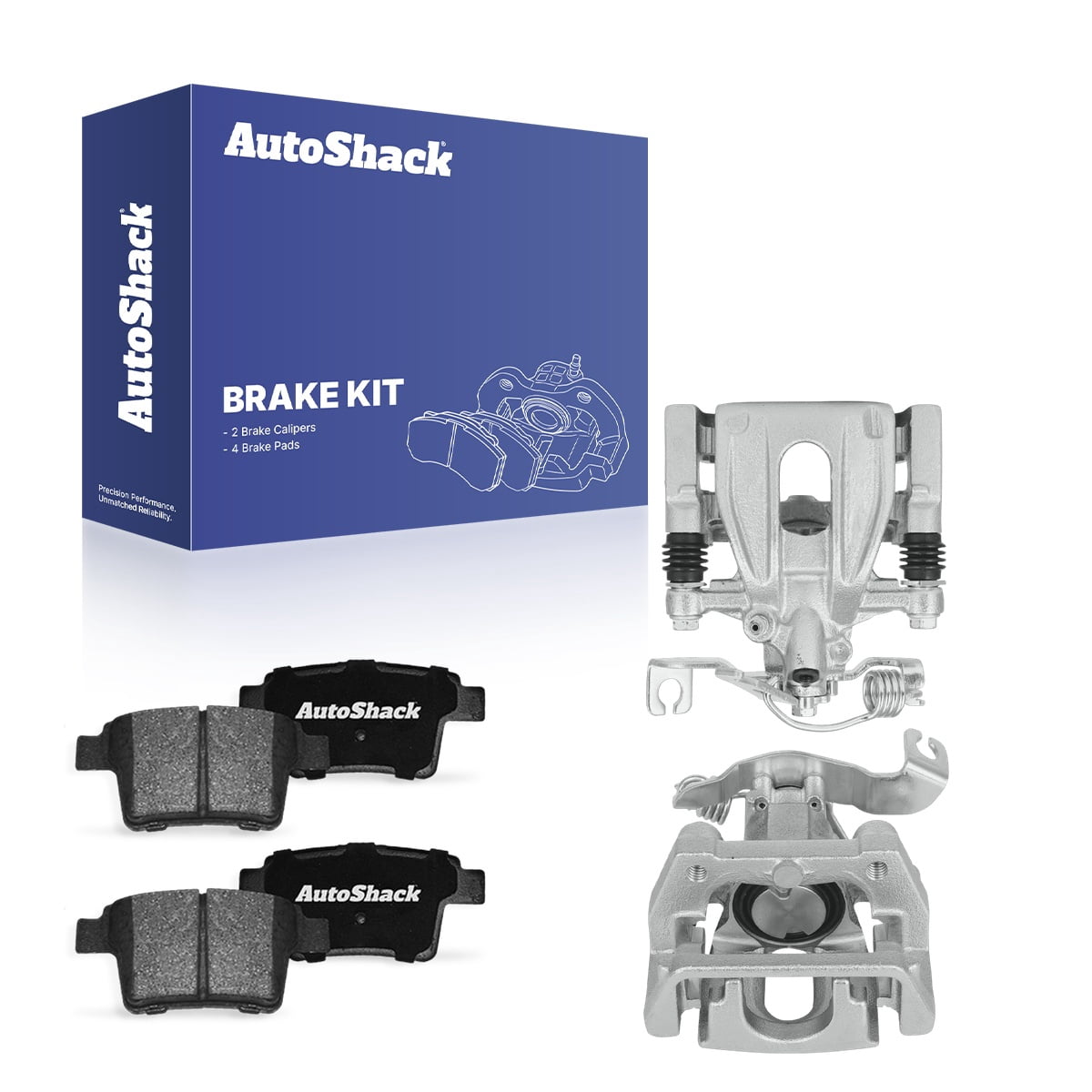 AutoShack Rear Brake Calipers & Ceramic Brake Pads for Ford, Five Hundred 2005-2007 Taurus 2008-2009 Freestyle 2005-2007 Taurus X 2008-2009, AWD FWD V6 3.0L 3.5L