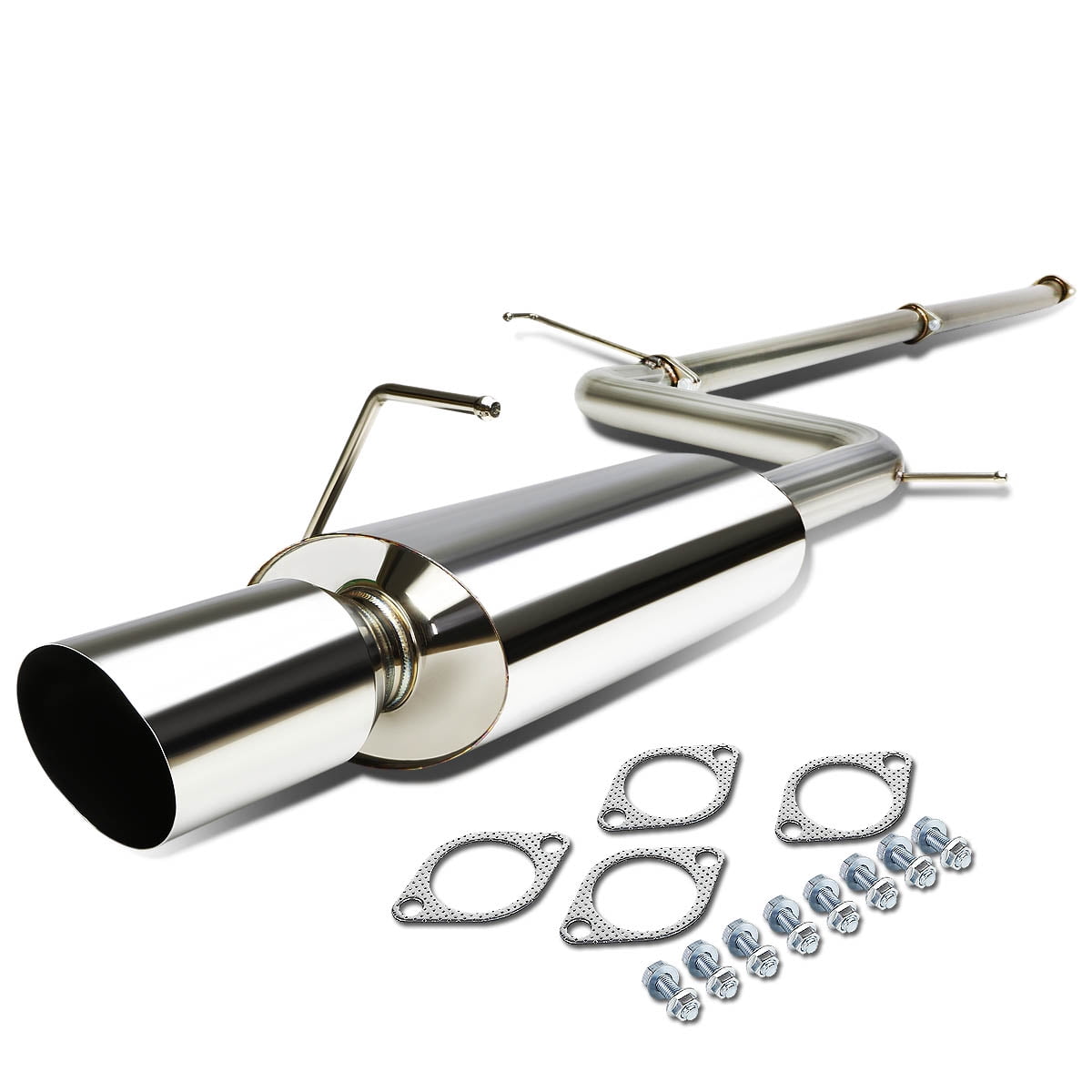 DNA Motoring CBE-ME06L4 For 2006 to 2009 Mitsubishi Eclipse 4G 2.4L Stainless Steel 4 Muffler Tip Catback Exhaust System 07 08