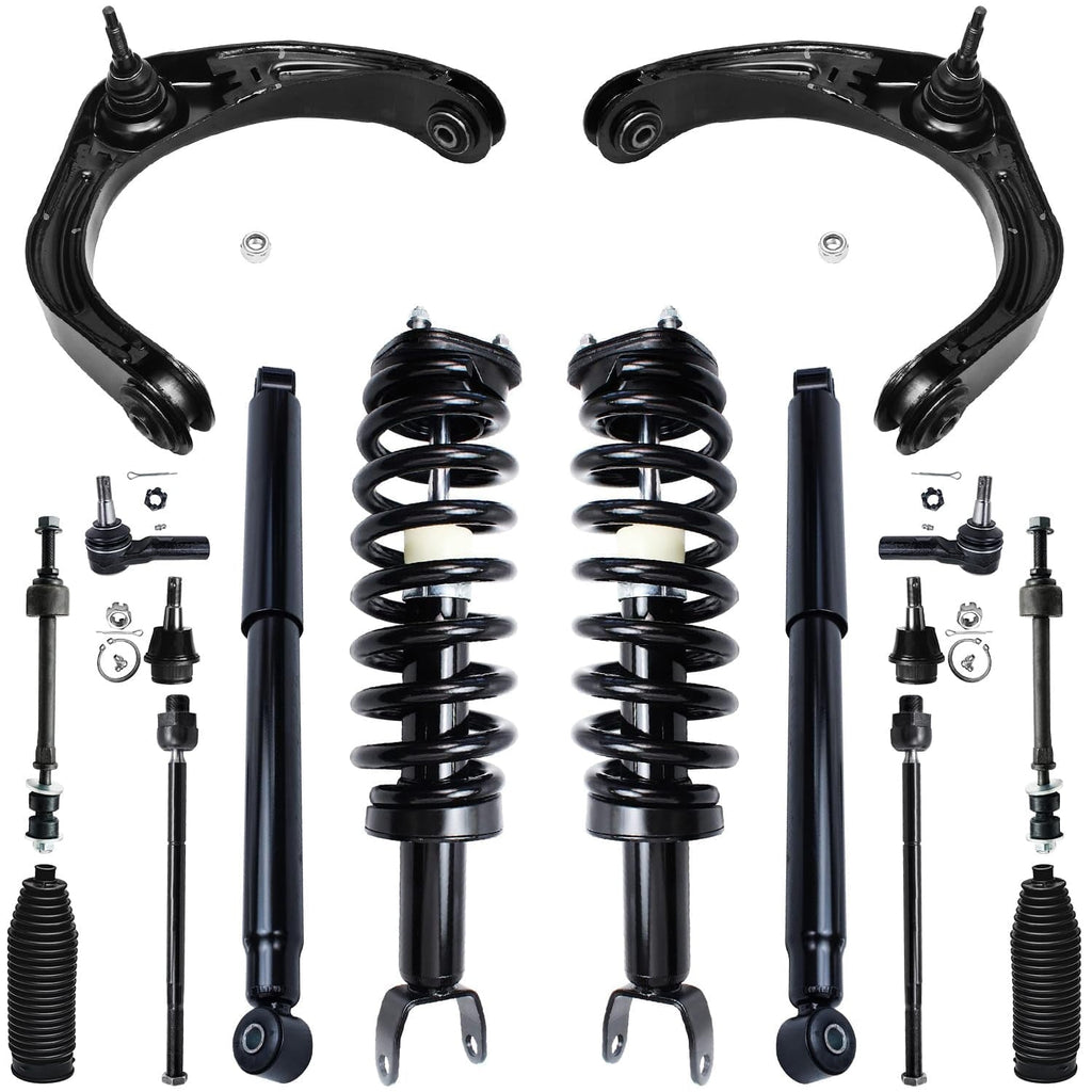 Detroit Axle - 16pc 4WD Front Upper Control Arms Struts Shocks Suspension Kit Replacement for Dodge Ram 1500 Fits select: 2006,2008 DODGE RAM 1500 ST/SLT