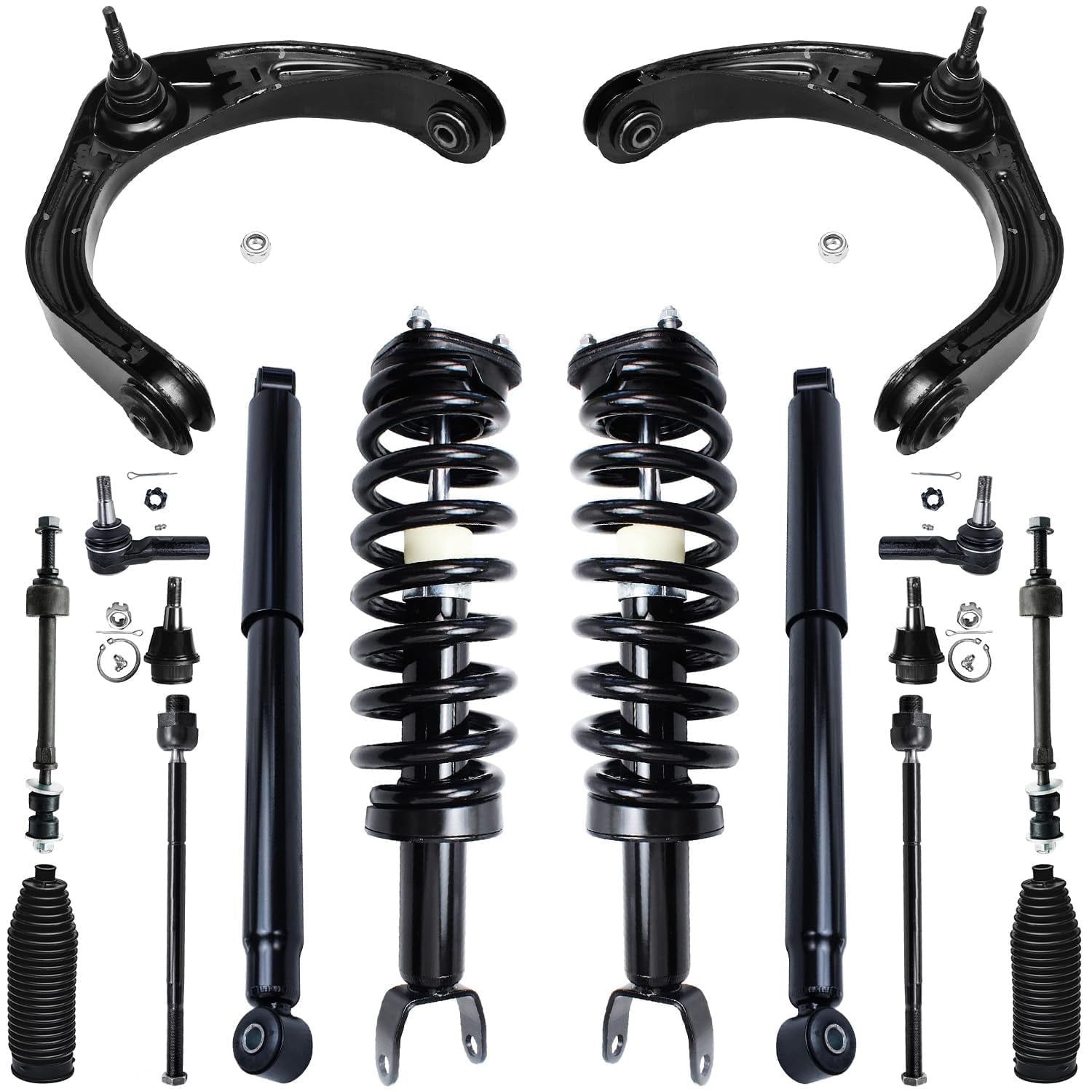 Detroit Axle - 16pc 4WD Front Upper Control Arms Struts Shocks Suspension Kit Replacement for Dodge Ram 1500 Fits select: 2006,2008 DODGE RAM 1500 ST/SLT