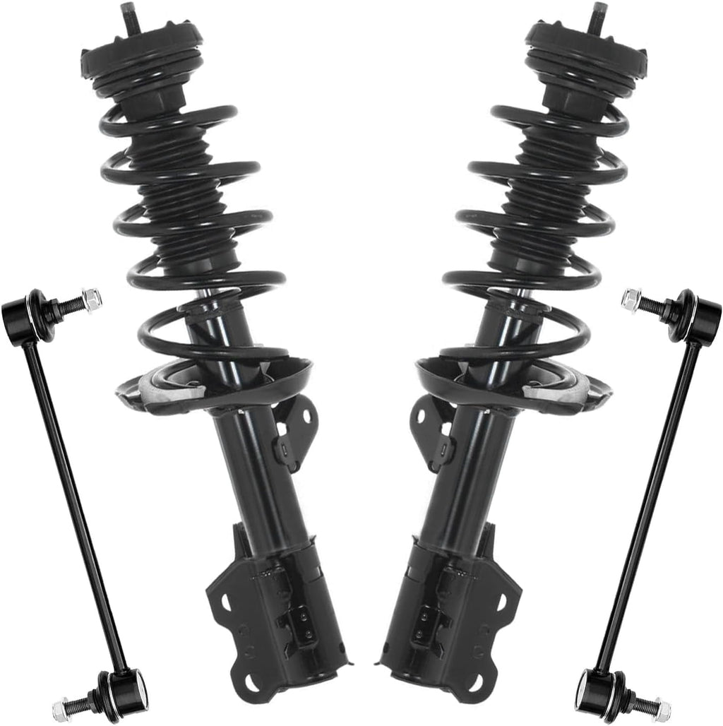 Detroit Axle - AWD Front Struts Sway Bars for 2013-2022 Chevrolet Trax Buick Encore 2 Struts with Coil Spring 2 Sway Bar End Links 2014 2015 2016 2017 2018 2019 2020 2021 Replacement Suspension