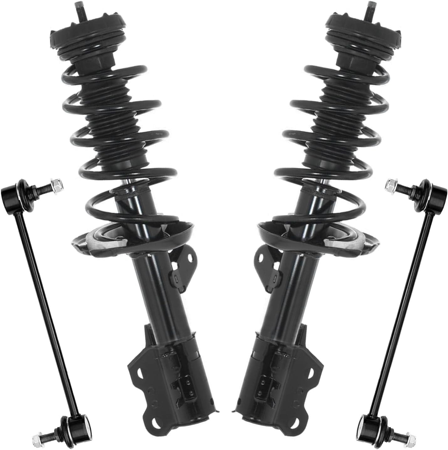 Detroit Axle - AWD Front Struts Sway Bars for 2013-2022 Chevrolet Trax Buick Encore 2 Struts with Coil Spring 2 Sway Bar End Links 2014 2015 2016 2017 2018 2019 2020 2021 Replacement Suspension