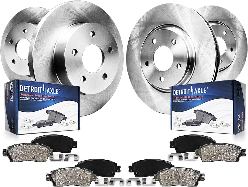 Detroit Axle - Brake Kit for 2018-2020 Chevy Equinox Buick Regal TourX GMC Terrain Disc Brake Rotors Ceramic Brakes Pads 2019 Replacement: 11.81 inch Front and 11.34 inch Rear Rotor