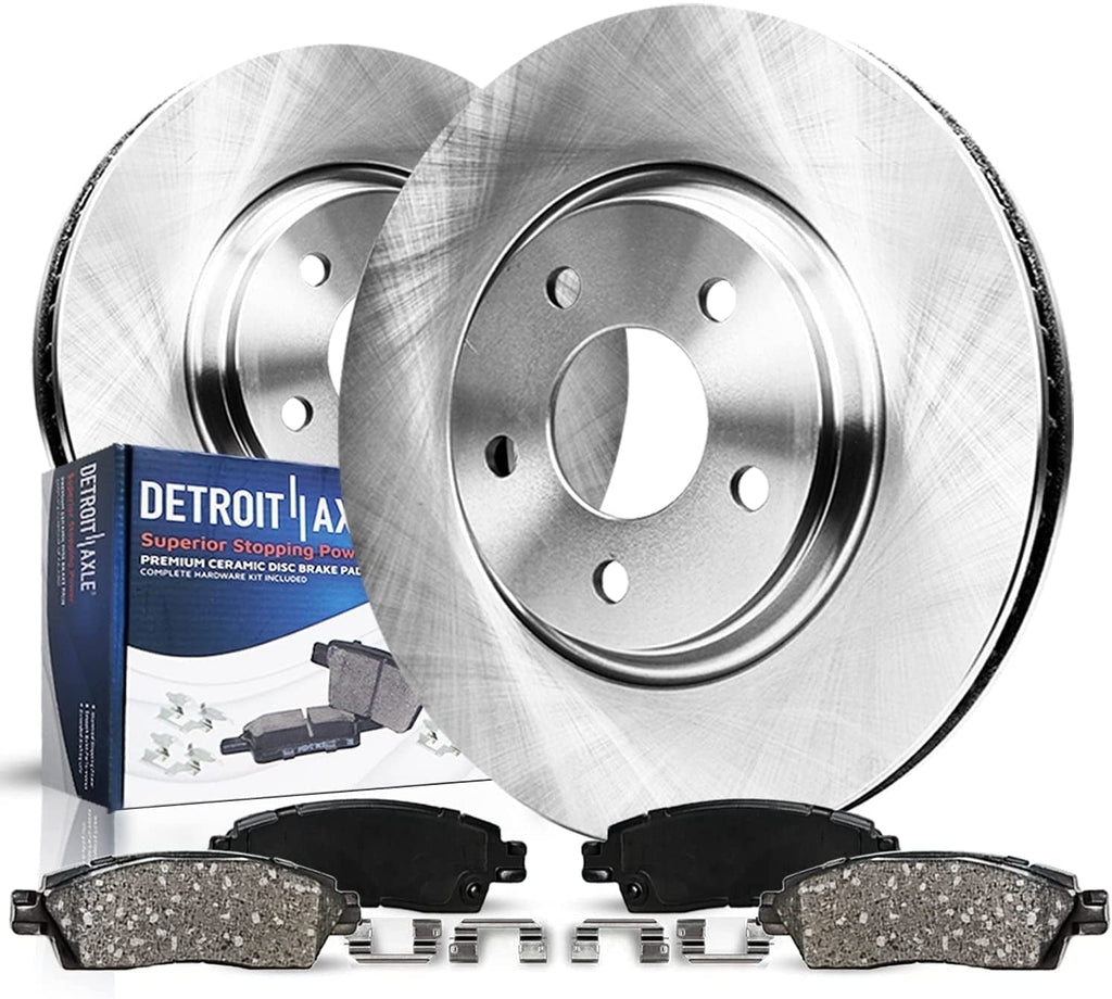 Detroit Axle - Front Brake Kit for 2004-2013 Mazda 3, 2006-2015 Mazda 5, 2005 2007 2008 2009 2010 2011 2012 2014 Brake Rotors Ceramic Pads Replacement: 11.81 inch Rotors