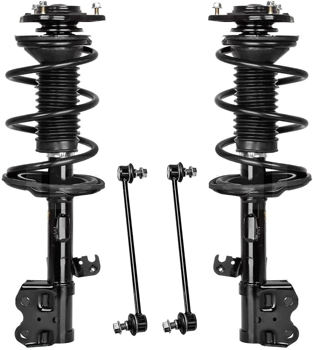 Detroit Axle - Front Struts Sway Bars for 2004-2009 Toyota Prius Complete 2 Struts w/Coil Spring 2 Front Sway Bar Links 2005 2006 2007 2008 Replacement Quick Install Ready Struts Assembly