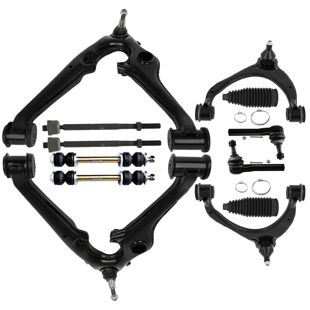 ECCPP 12PCS Front Suspension Kit for 2019 for Chevy Silverado 1500 LD 2015-2020 for Chevy Tahoe Lower Control Arm and Ball Joint Assembly Sway Bar End Link Outer Tie Rod End