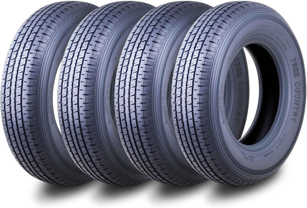 Free Country ST 205/75R15 8 Ply /Load Range D w/Scuff Guard Trailer Tires, Set of 4
