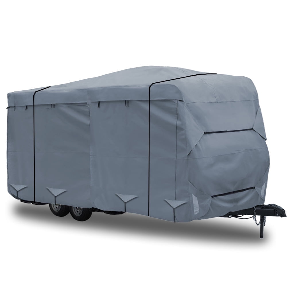 GEARFLAG Travel Trailer Cover Fits 17-19ft Reinforced Windproof Straps Anti-Uv Water-Resistance