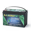 12V 100Ah Lithium Battery, 100A BMS Deep Cycle LiFePO4 Battery for Marine, RV, Solar System, Trolling Motor, Boat