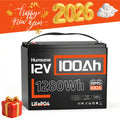 HumsiENK 12V 100Ah LiFePO4 Battery Group 24 Lithium Battery 100A BMS with Low Temp Cutoff, 15000+ Deep Cycles for RV Solar Marine Trolling Moto Off-Grid, Lithium Iron Phosphate Batteries