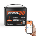 HumsiENK 12V 100Ah LiFePO4 Group 24 Battery with Bluetooth | 100A BMS & Low-Temp Cutoff for Trolling Motor, RV & Marine Use