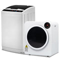 Ktaxon 17.8LBS Full Automatic Washing Machine and 3.5CuFt Portable Clothes Dryer Set, Compact Laundry Washer and Dryer Combo Set with Stainless Steel Inner Tub, for Apartment, Dorms, Home