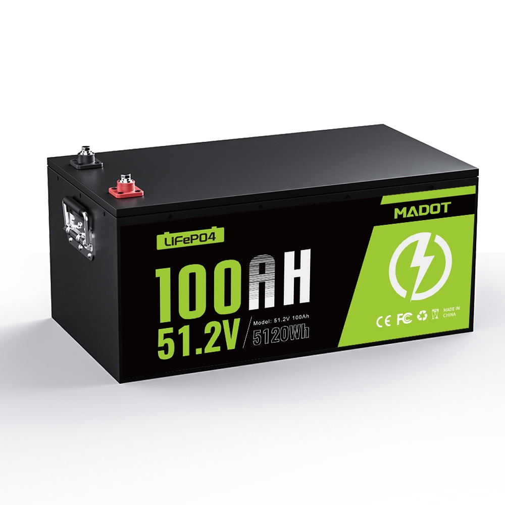 Lifepo4 Battery 100Ah 48V Lithium Golf Cart Battery 200A Smart BMS, 5.12kWh Capacity, 15000+ Cycles Deep Cycle, Perfect Golf Cart Batteries for Solar, RV and Off-Grid Use