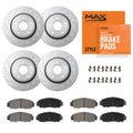 MAX Advanced Brakes - Brake Kit For 2017-2023 Honda CR-V (Excl.l. Hybrid Engine Model)| Carbon Ceramic Brake Pad and Rotor Kit Front and Rear| Geomet Coated Cross-Drilled Brake Rotors