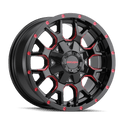 MAYHEM WARRIOR-8015 17X9 5X127/5X139.7 18ET 87CB BLACK W/PRISM RED