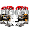 PowerStop Front and Rear Z36 Truck & Tow Brake Pad and Rotor Kit with Red Powder Coated Calipers Fits: FORD Select Models KC1906A-36