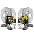 PowerStop Front and Rear Z26 Street Warrior Carbon-Fiber Ceramic Brake Pad and Drilled and Slotted Rotor Kit Fits: HONDA Select Models K8166-26