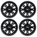 RockTrix RT104 4pc 14in ATV Wheels 4x110 Rims, 14x7, 5+2 Offset, For ATV UTV with IRS (Independent Rear Suspension), Compatible with Honda Kawasaki Yamaha Suzuki 4/110 (Set of 4)