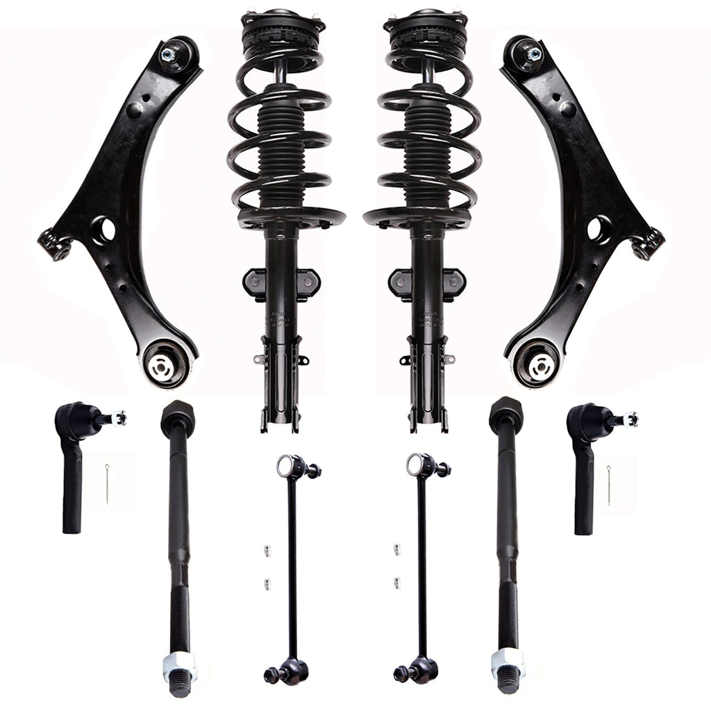 SCITOO 10PCS Front Complete Struts Assembly Control Arm and Ball Joint Assembly Stabilizer Bar Link Tie Rod End Fit For Chrysler,For Dodge,For Volkswagen
