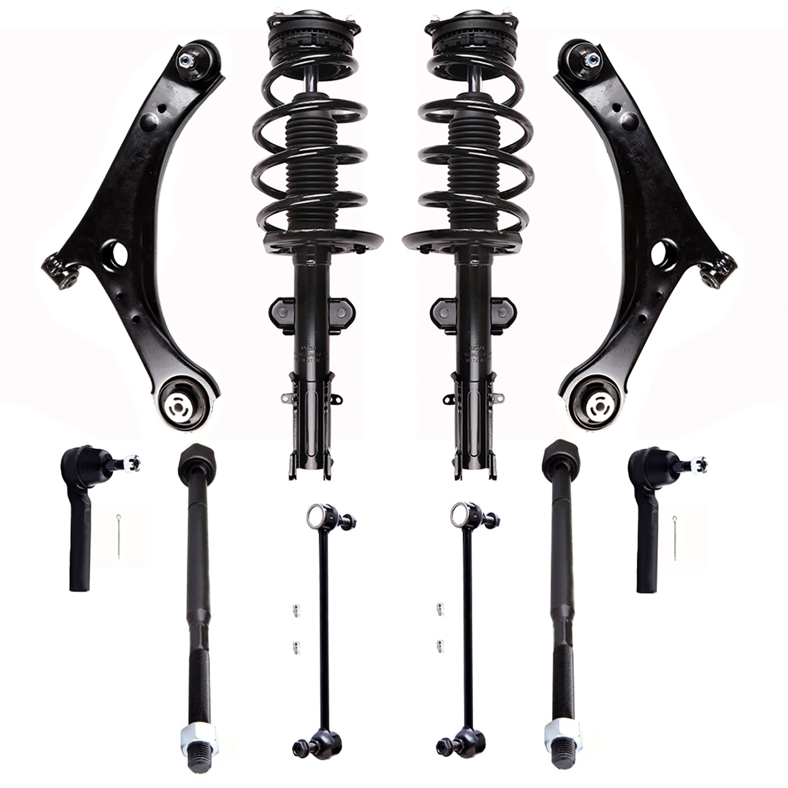 SCITOO 10PCS Front Complete Struts Assembly Control Arm and Ball Joint Assembly Stabilizer Bar Link Tie Rod End Fit For Chrysler,For Dodge,For Volkswagen
