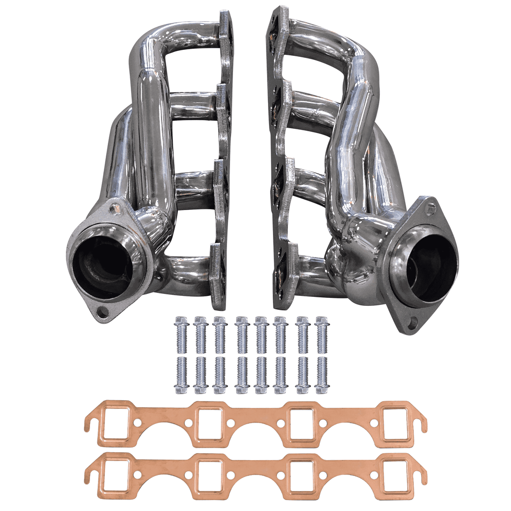 Polished 304 Stainless Steel Shorty Headers for 1979 1993 Ford Mustang 5.0L V8 Fox Body GT LX Upgraded Copper Gaskets Direct Bolt On Exhaust Manifold (Shorty Headers)