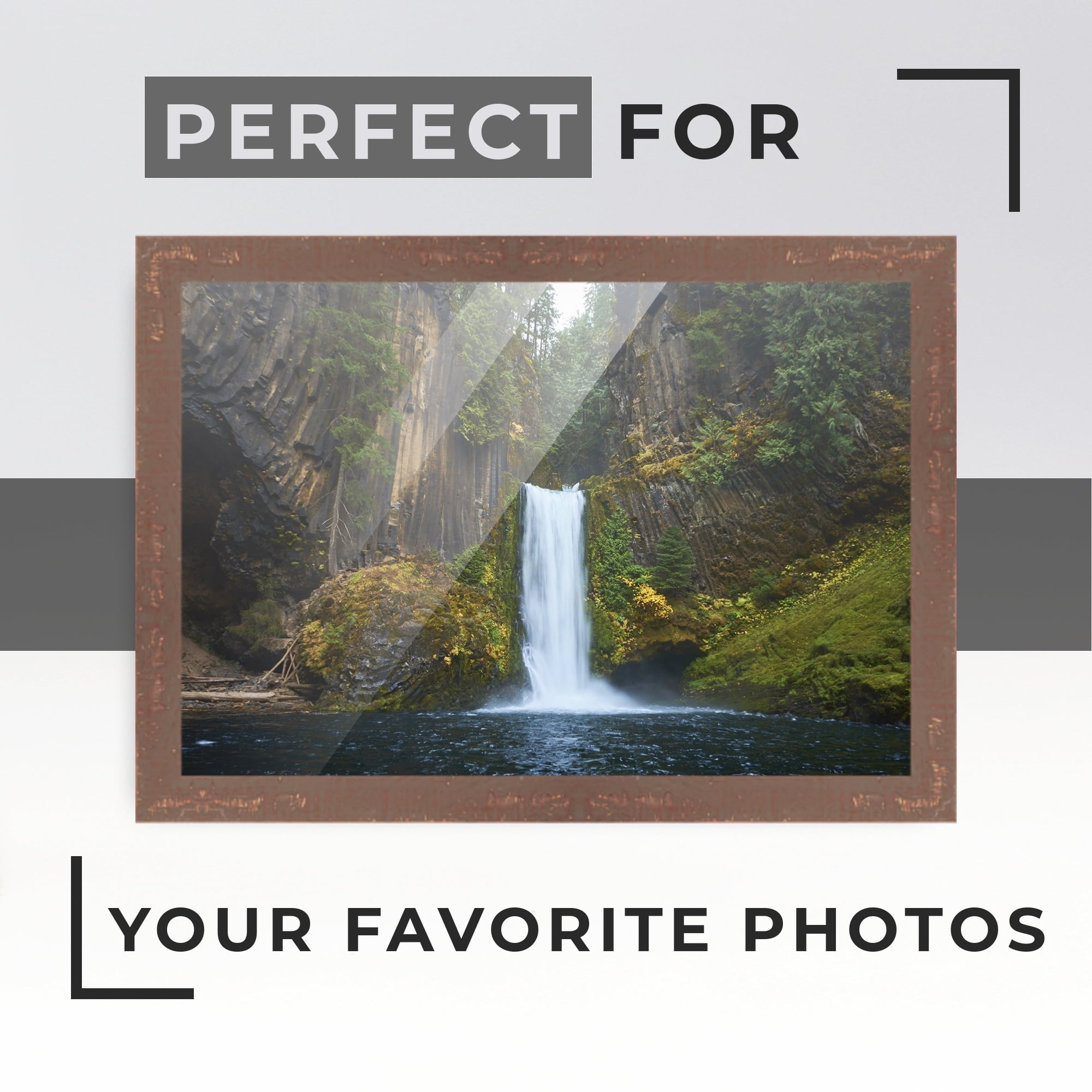 40x28 Bronze Brown Real Wood Picture Frame Width 1.25 inches | Interior Frame Depth 0.75 inches |