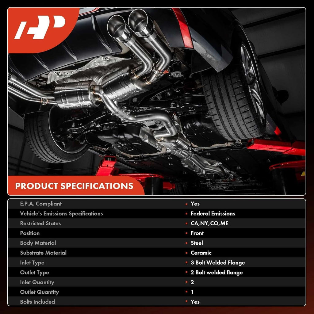 A-Premium Catalytic Converter Kit Direct-Fit Compatible with 1999-2006 Chevy, GMC & Cadillac Models - Silverado 1500 Avalanche Suburban Tahoe Sierra Yukon Escalade - 4.3L 4.8L 5.3L - EPA Compliant