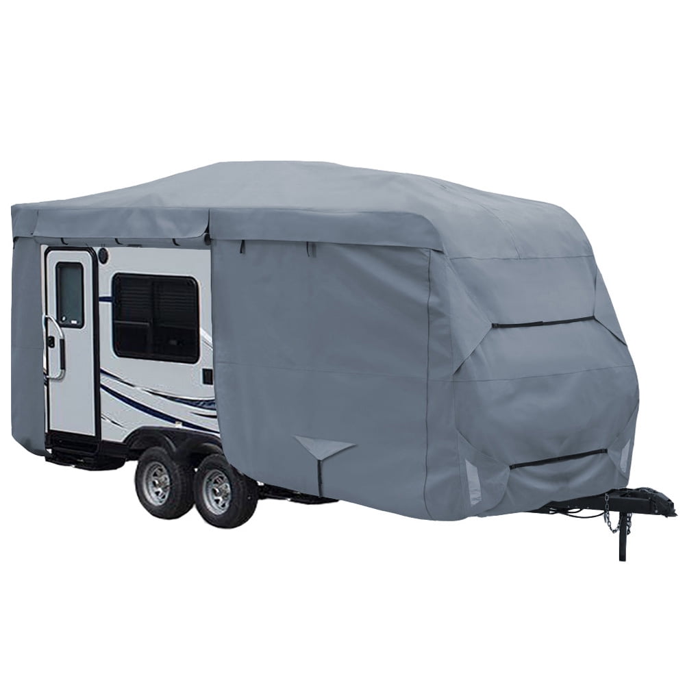 GEARFLAG Travel Trailer Cover Fits 17-19ft Reinforced Windproof Straps Anti-Uv Water-Resistance