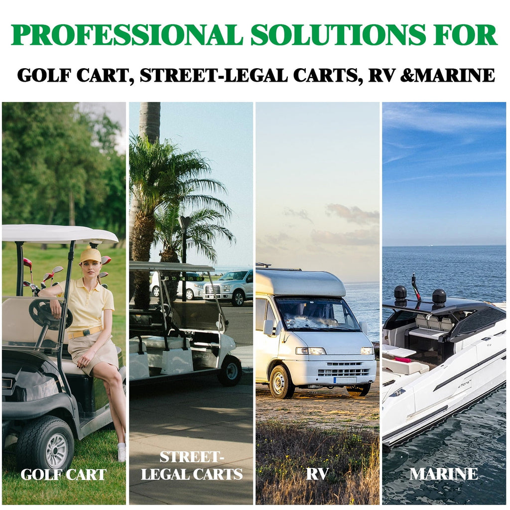 36V 100Ah Lithium Golf Cart Battery, with Touch Monitor & Mobile APP, 200A BMS, 3840Wh Energy, Perfect for Golf Carts, Solar