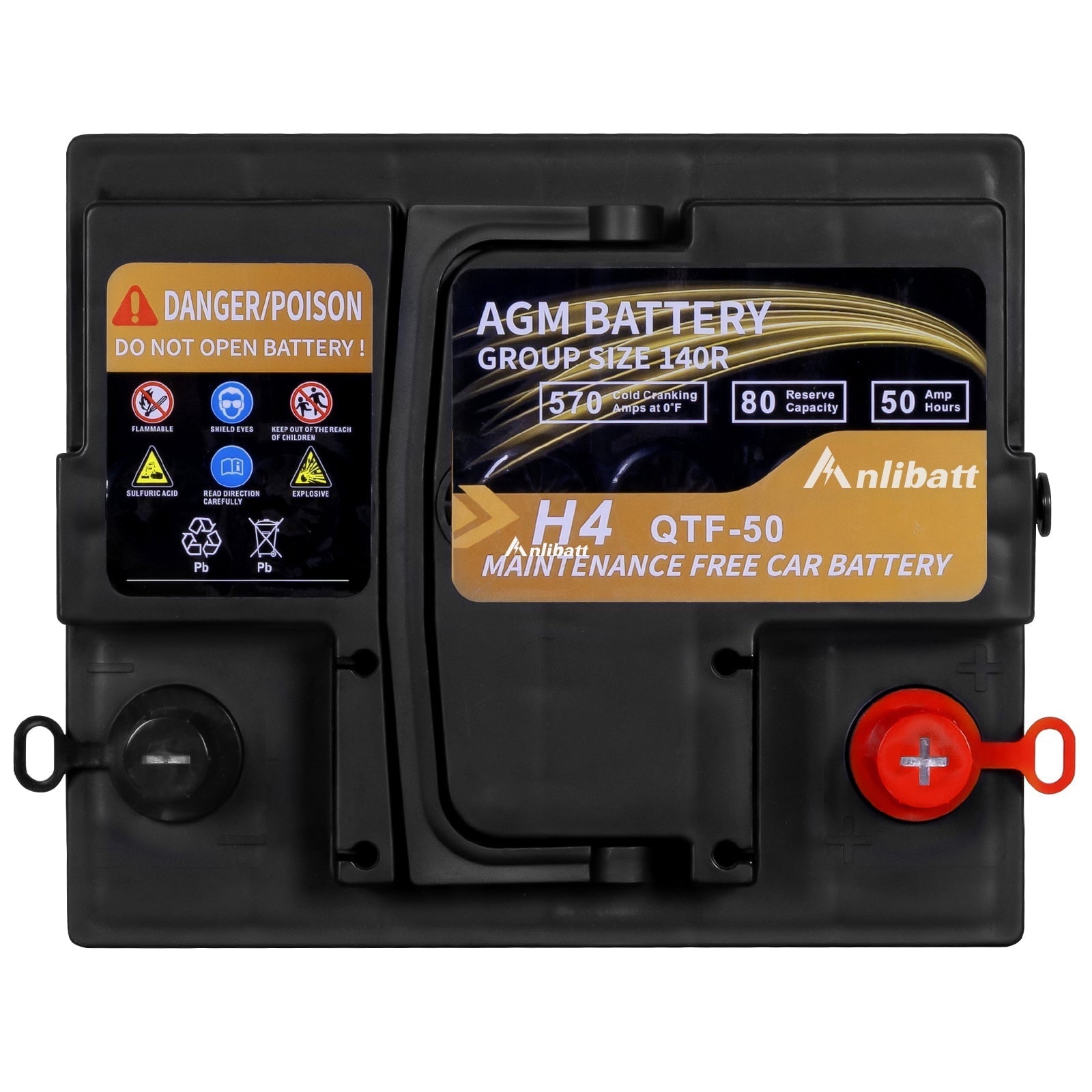 Anlibatt Car AGM Battery Group Size 48 H6 Start Stop Battery 12V 70Ah 760CCA Maintenance Free Rechargeable