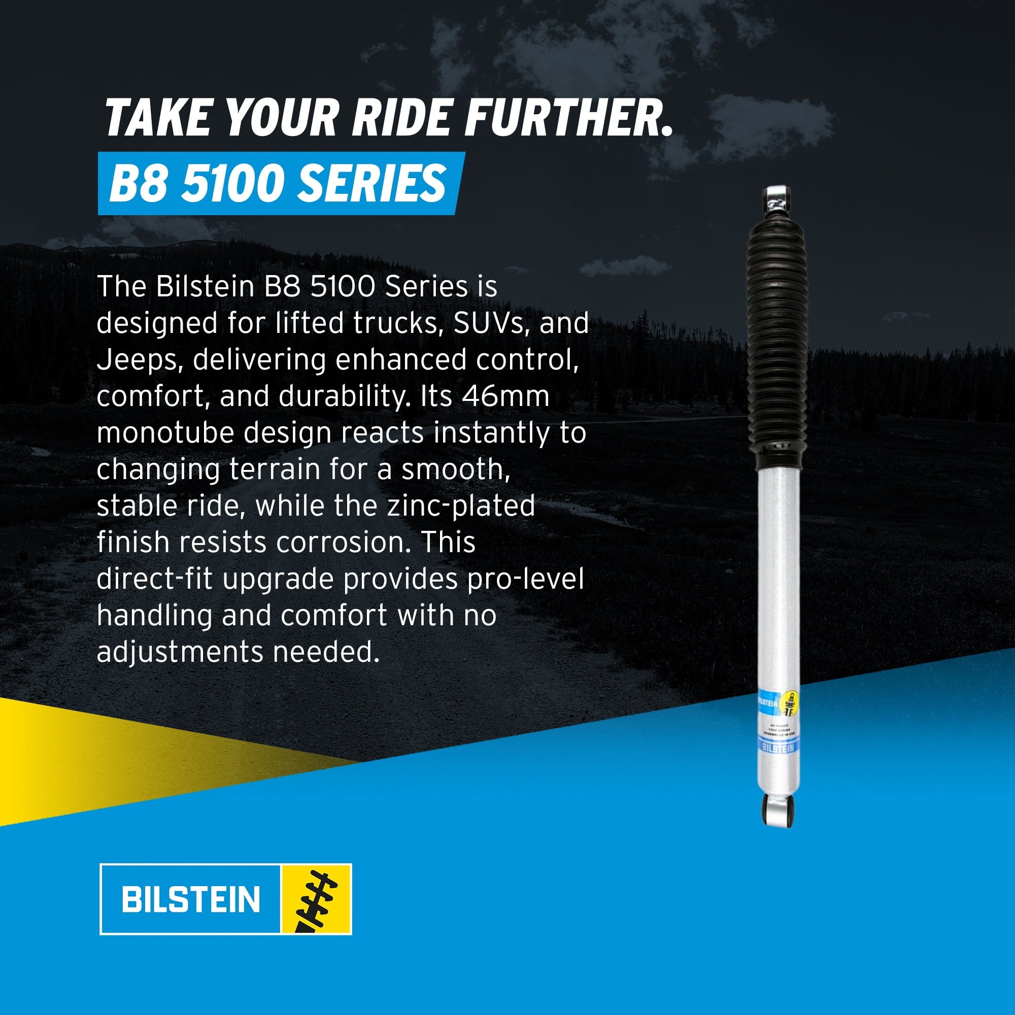 Bilstein Set of Front and Rear B8 5100 Series Shocks Compatible with 2005-2016 F250/F350 4WD with 2 Front & 0-1 Rear