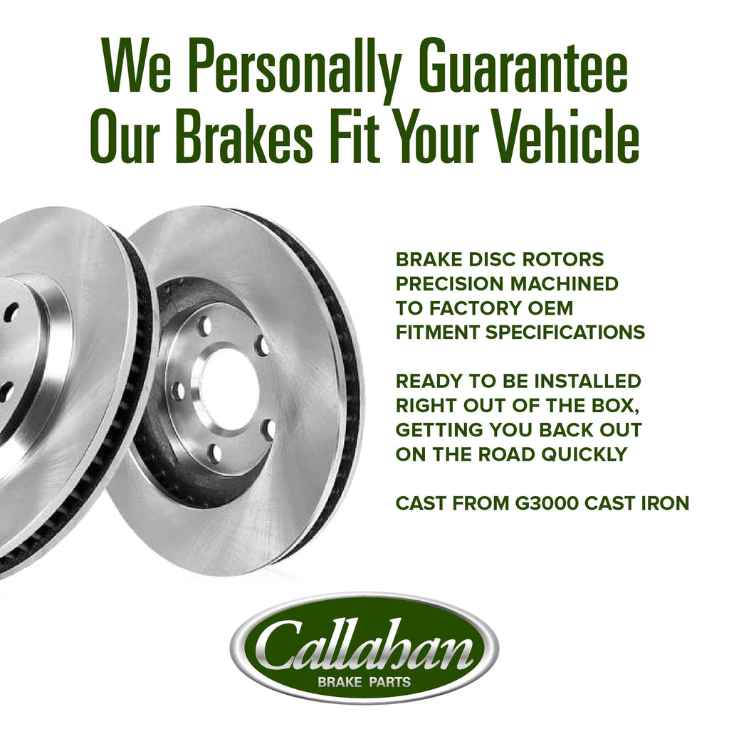 Callahan Brake Parts Brake Kit for Honda Civic 2020-2024, Honda Insight 2019-2022 Rear Drilled and Slotted Brake Rotors with Ceramic Brake Pads EBYK044636
