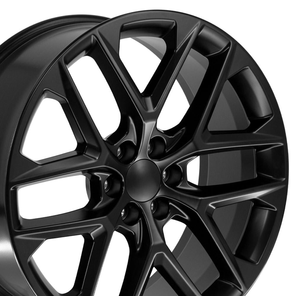 OE Wheels CV62 24 Inch Rim Fits Silverado 1500 Style 6x139.7 24x10 Satin Black - Hollander 14078 (1)