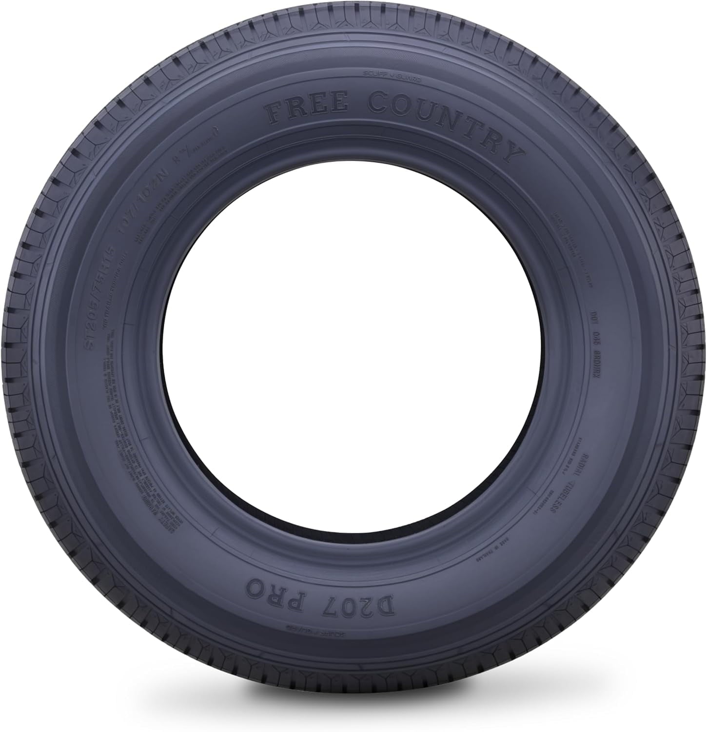 Free Country ST 205/75R15 8 Ply /Load Range D w/Scuff Guard Trailer Tires, Set of 4
