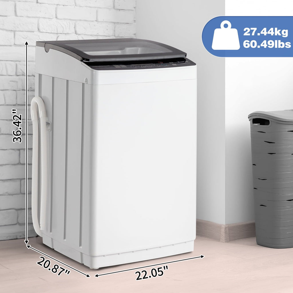 Ktaxon 17.8LBS Full Automatic Washing Machine and 3.5CuFt Portable Clothes Dryer Set, Compact Laundry Washer and Dryer Combo Set with Stainless Steel Inner Tub, for Apartment, Dorms, Home