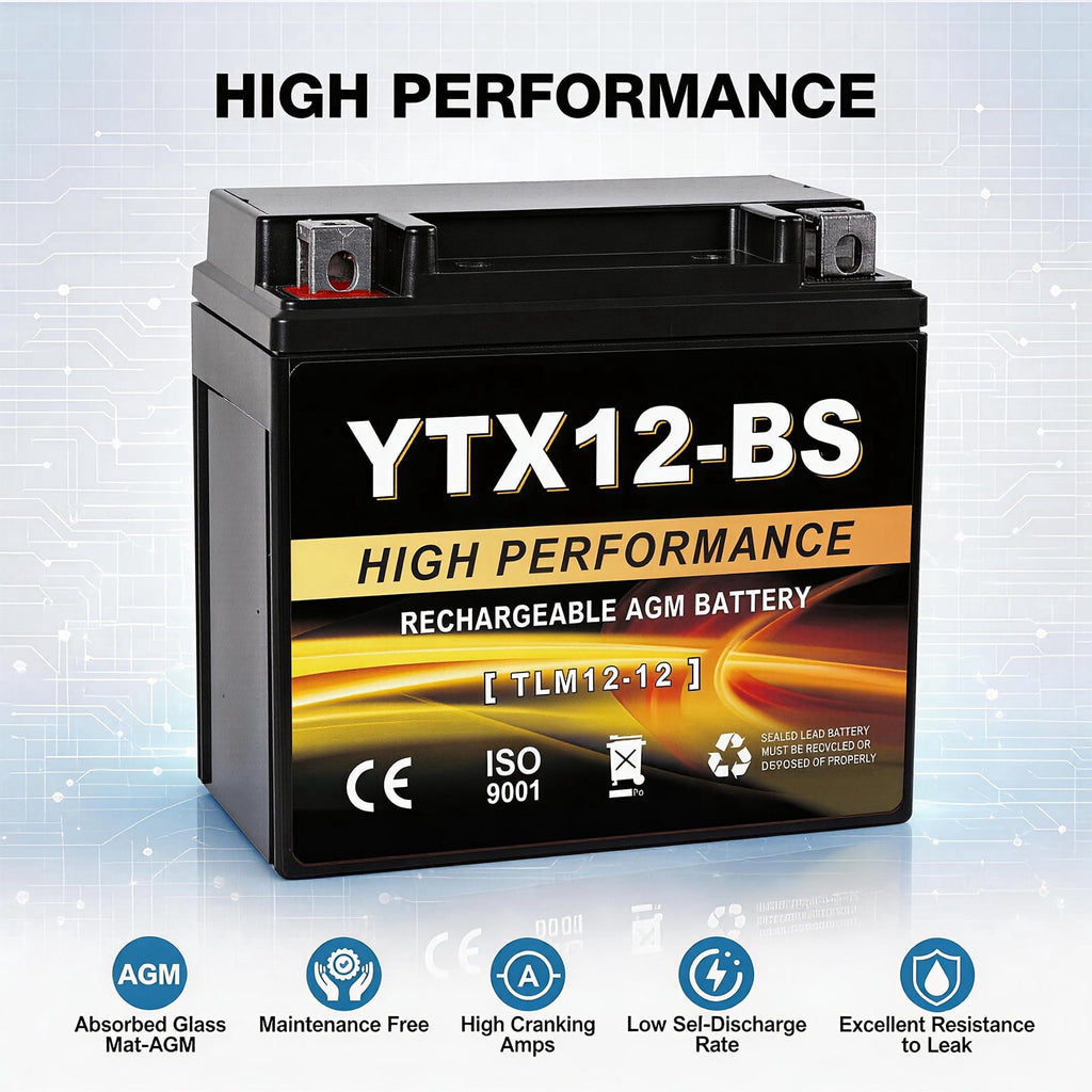 Anlibatt YTX14-BS Motorcycle Battery 12V 12Ah 200CCA Rechargeable Sealed Batteries Powersport Replacement for ATV, Scooter, Jet ski, Dirt Bike