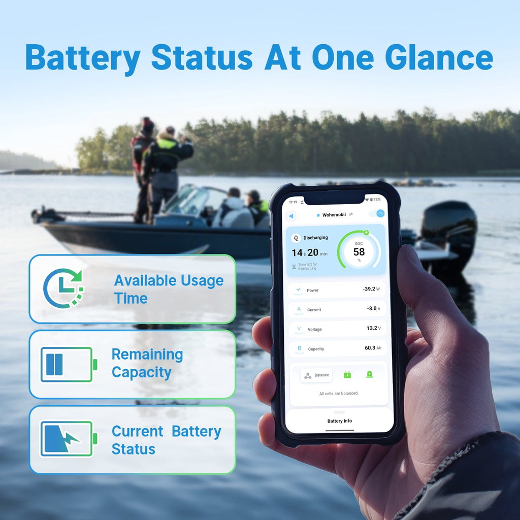 Redodo 12V 100Ah LiFePO4 Battery Bluetooth 100A BMS Remote Control Lithium Battery Low-Temp Protection for Trolling Motor RV