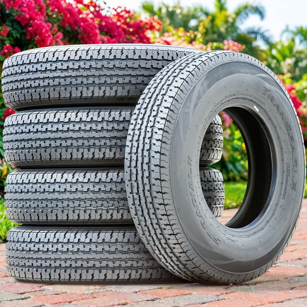Set of 4 Transeagle ST Radial II Steel Belted ST225/75R15 225/75R15 117/112L E 10 Ply Trailer Tires