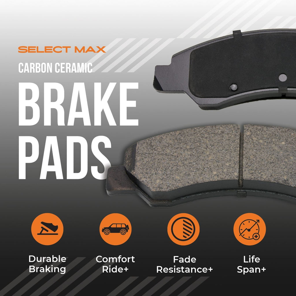 Max Advanced Brakes - Brake Kit for 2006 2007 2008 2009 2010 Chevy Impala 2006 2007 Monte Carlo Front and Rear Replacement Disc Brake Rotors and Ceramic Brake Pads