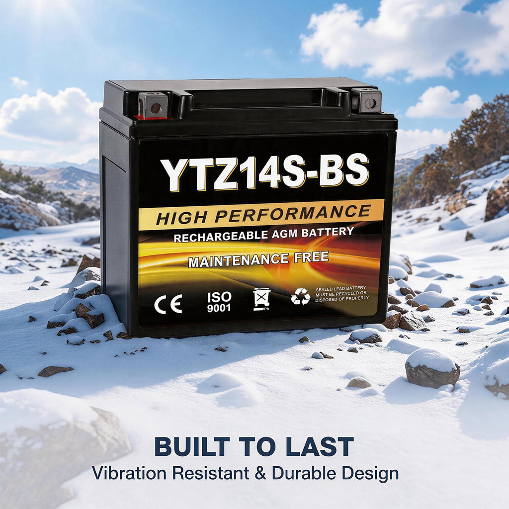 Anlibatt YTX14-BS Motorcycle Battery 12V 12Ah 200CCA Rechargeable Sealed Batteries Powersport Replacement for ATV, Scooter, Jet ski, Dirt Bike