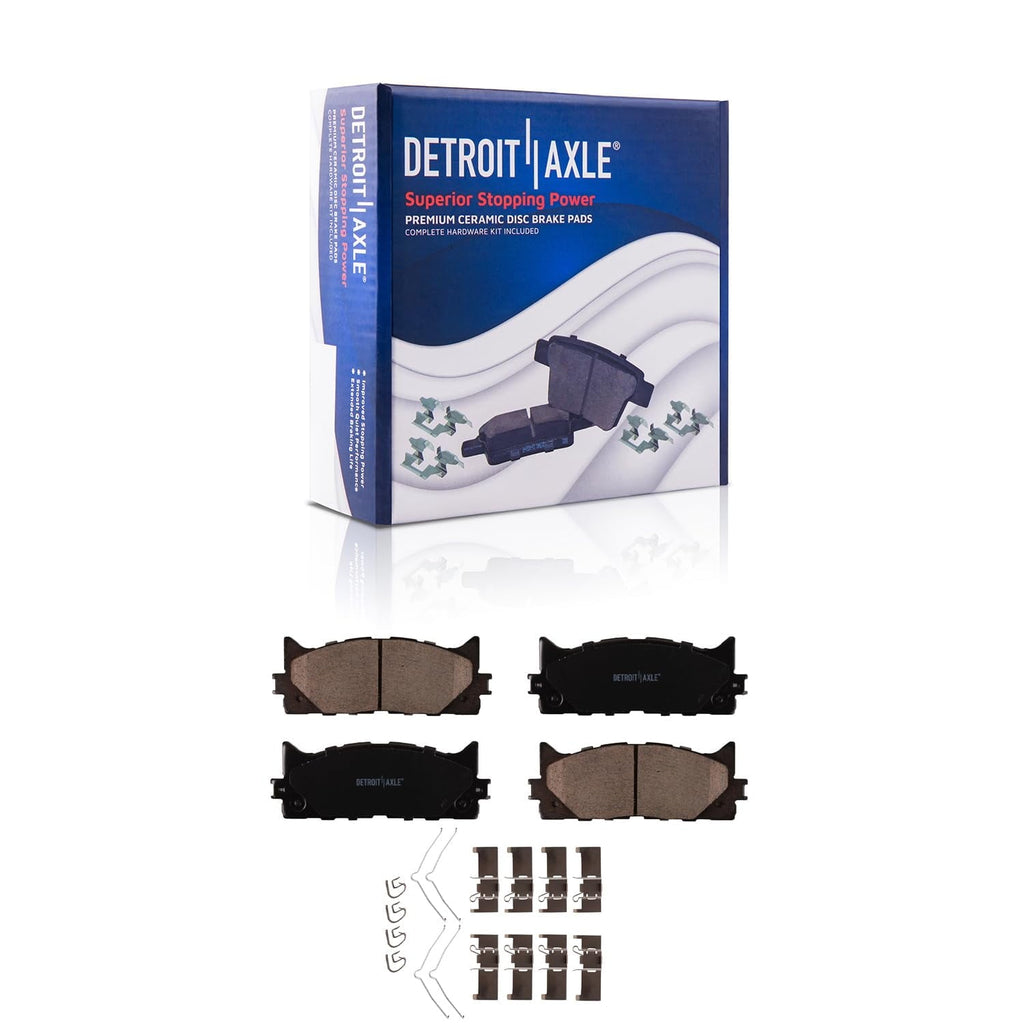Detroit Axle - Brake Kit for 2012-2017 Toyota Camry 2013-2018 Avalon Lexus ES350 ES300h Drilled & Slotted Brakes Rotors Ceramic Brake Pads Front and Rear Replacement