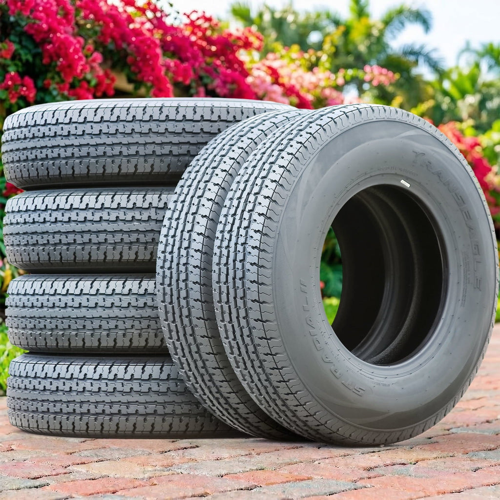 Set of 4 Transeagle ST Radial II Steel Belted ST225/75R15 225/75R15 117/112L E 10 Ply Trailer Tires