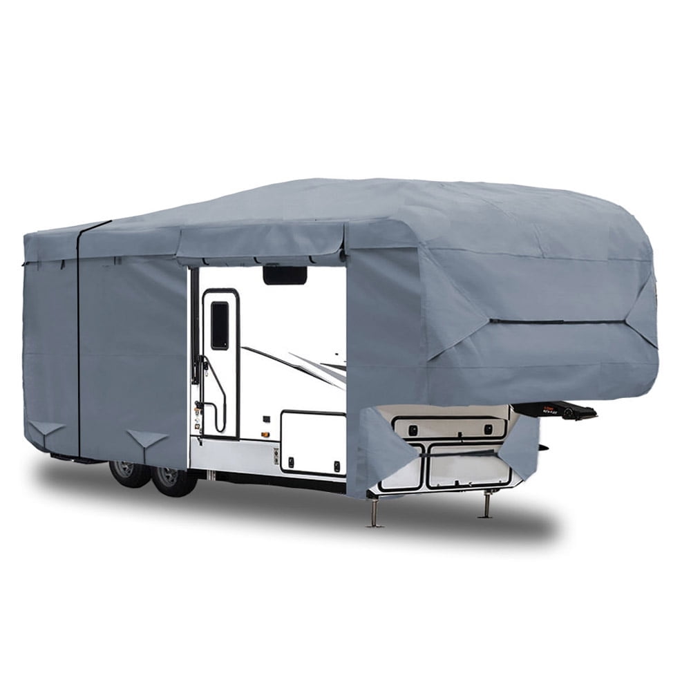 GEARFLAG 5th Wheel RV Cover 5 Layers top fits 24' - 26' with Reinforced Windproof Side-Straps Anti-UV Water-Resistance Heavy Duty for Motorhome Camper