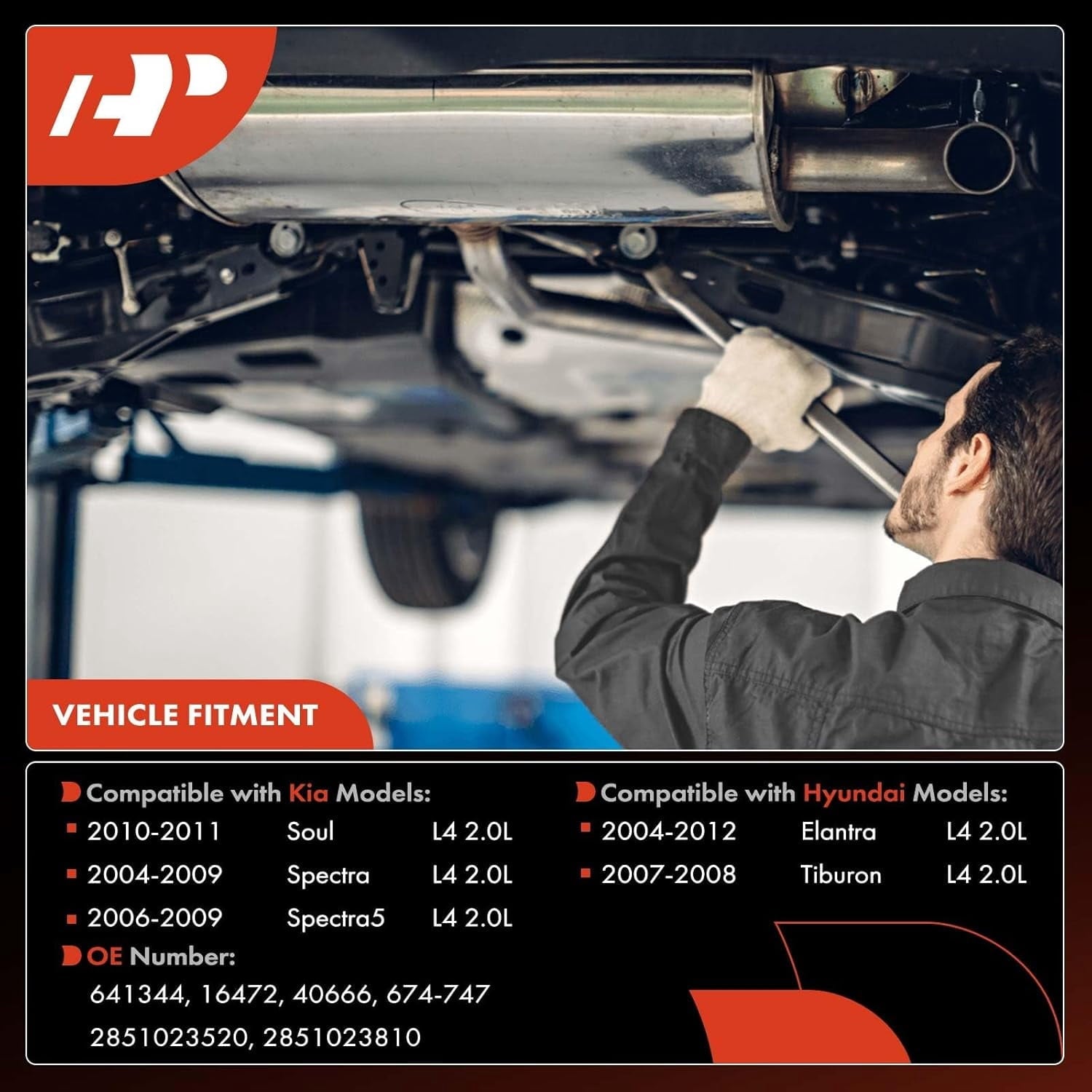 A-Premium Front Exhaust Manifold Catalytic Converter Kit Direct-Fit Compatible with Hyundai Elantra 2003-2012, Tiburon 2007-2008 & Kia Soul 2010-2011, Spectra 2004-2009, Spectra5, 2.0L, EPA Compliant